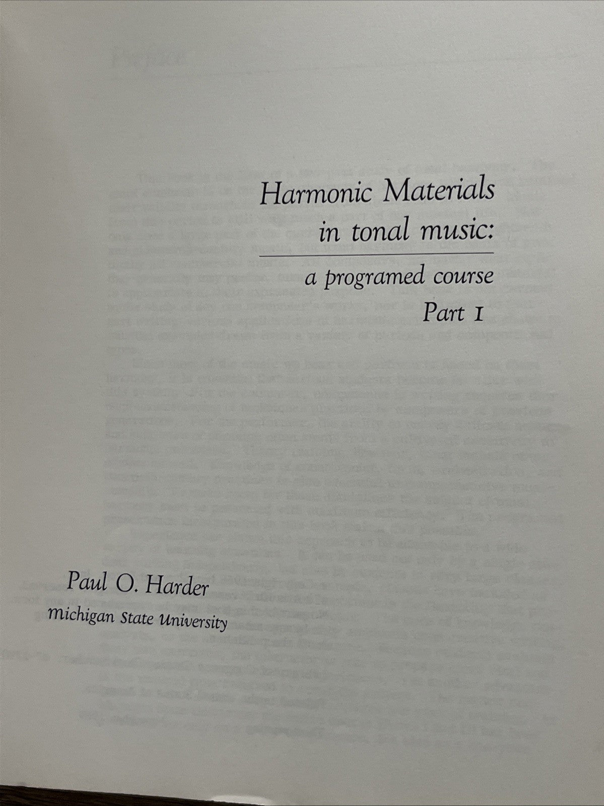 Harmony Materials in Tonal Music A Programed Course Part 1 & 2 By Paul O. Harder