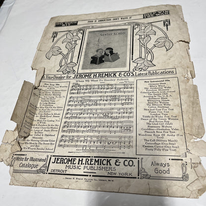 So Long, Mother (1917)  Al Jolson, WW1 Era Vintage Original Sheet Music See pic
