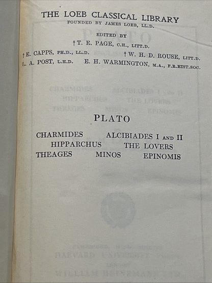 Charmides, Alcibiades 1 and 2, Hipparchus, The Lovers, Theages, Minos, Epinomis