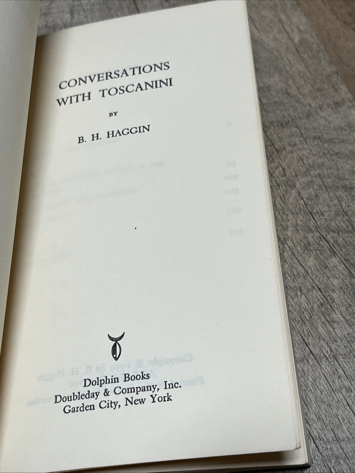 Conversations with Toscaniniby B.H. Haggin