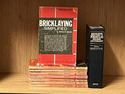 Lot of 9 Popular Science Skill Books & Bricklaying Simplified/Formulas For Homes