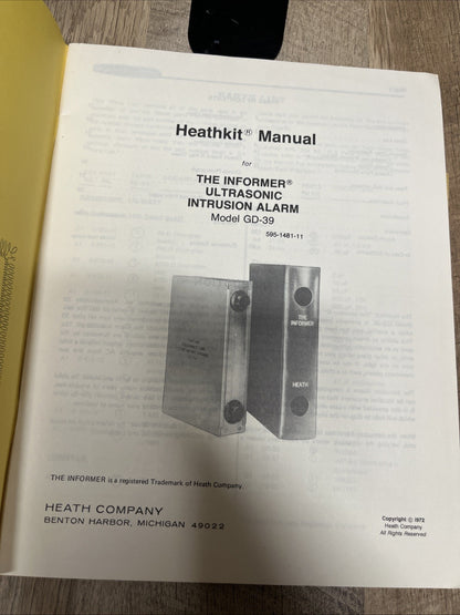 heathkit manual lot Assembly Manual & The Informer Ultrasonic Intrusion Alarm