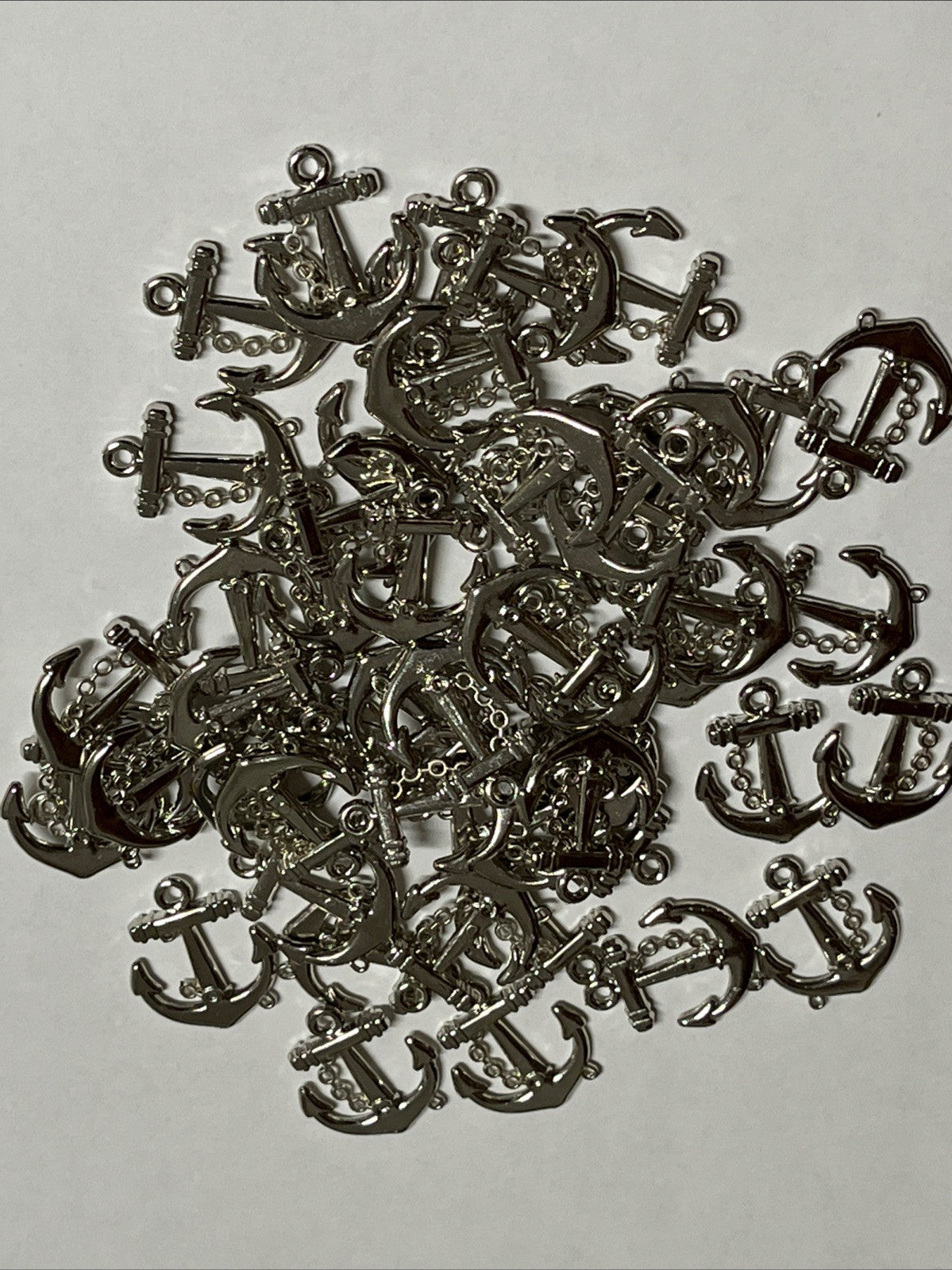 Silver Anchor Charms Lot of 49 Pc , 27x24mm - US Seller
