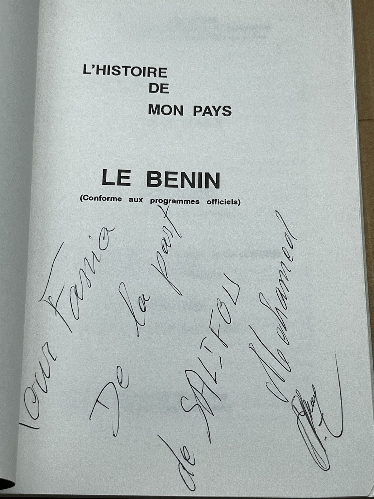 L'histoire de mon pays: le Benin