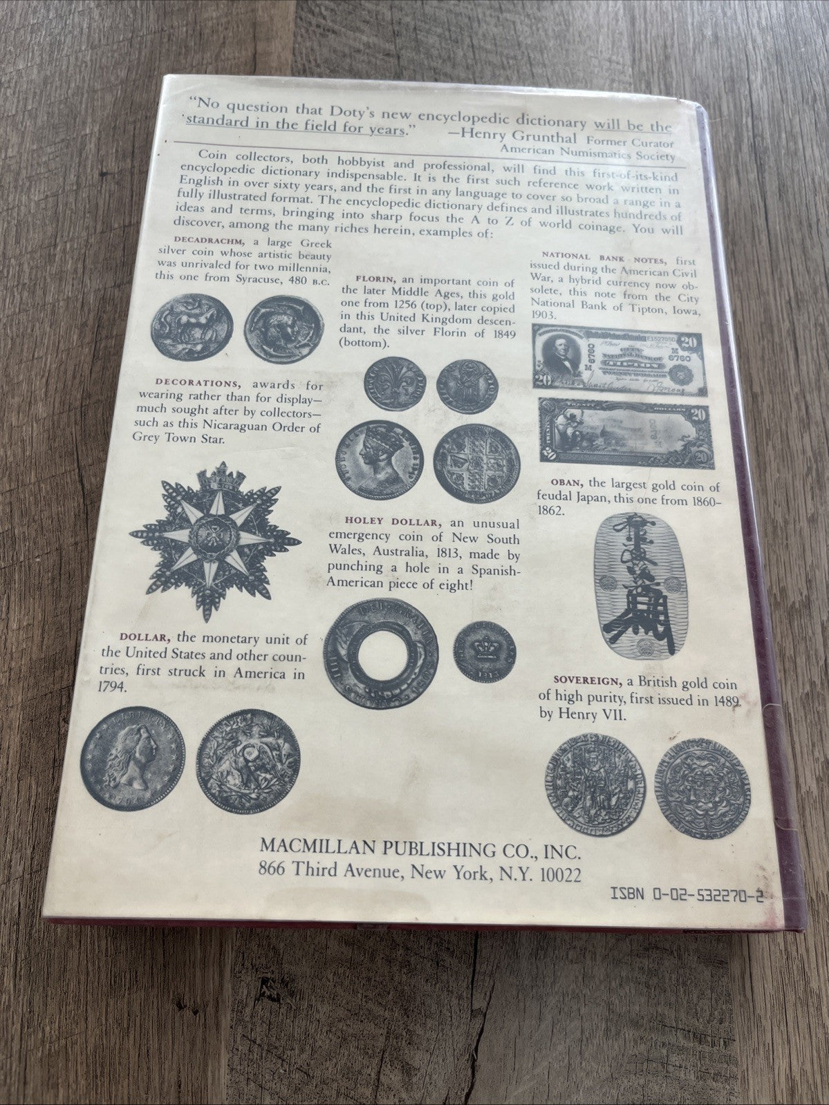 The Macmillan Encyclopedic Dictionary of Numismatics  1st Ed by Richard G. Doty