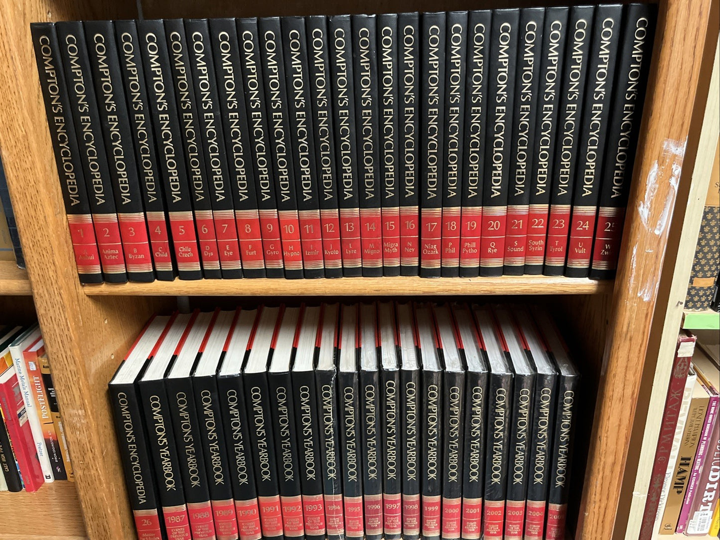 Compton's Encyclopedia Complete Set Volumes 1 - 26 & Yearbook of 1987 To 2005