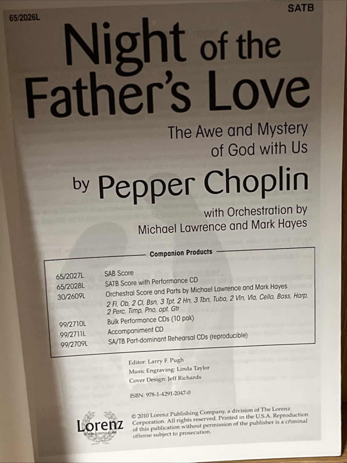 Night of the Father's Love SATB: The Awe and Mystery of God with Us by Pepper