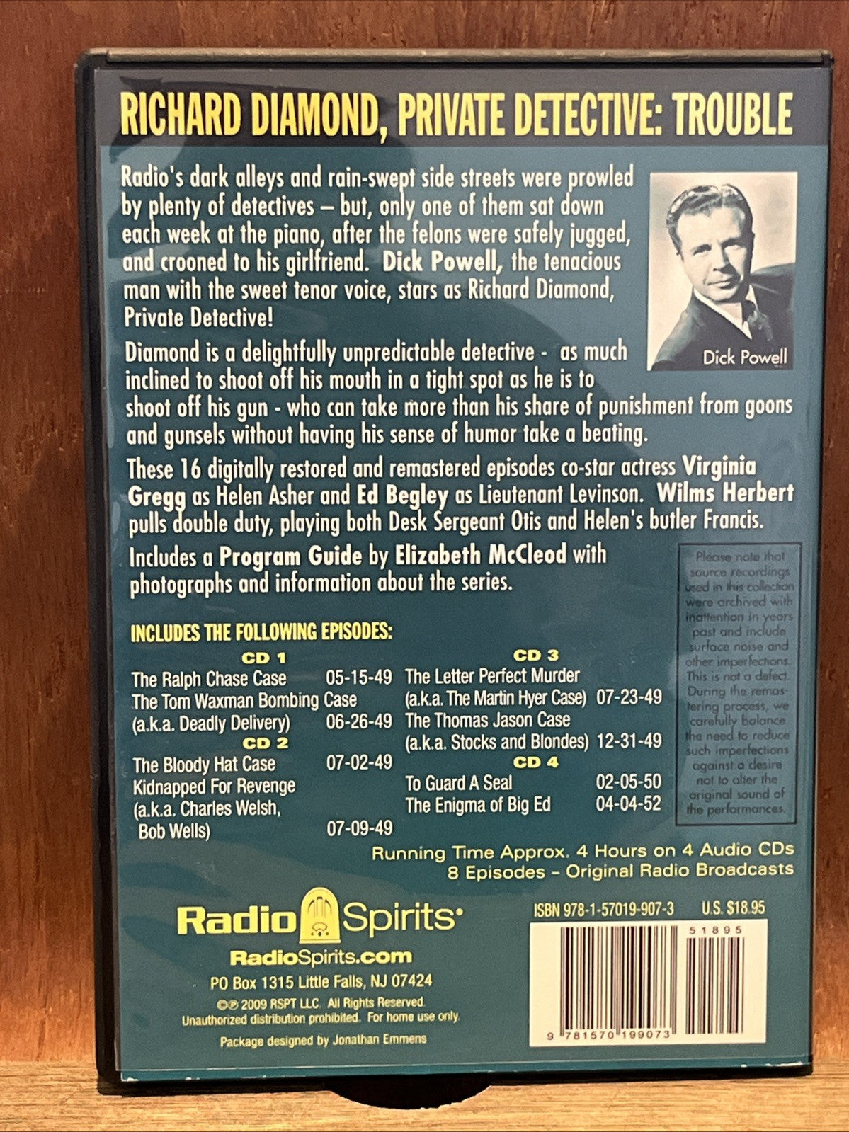 Richard Diamond, Private Detective: Trouble DVD 4-Disc, 8 Radio Episode Set