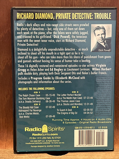 Richard Diamond, Private Detective: Trouble DVD 4-Disc, 8 Radio Episode Set