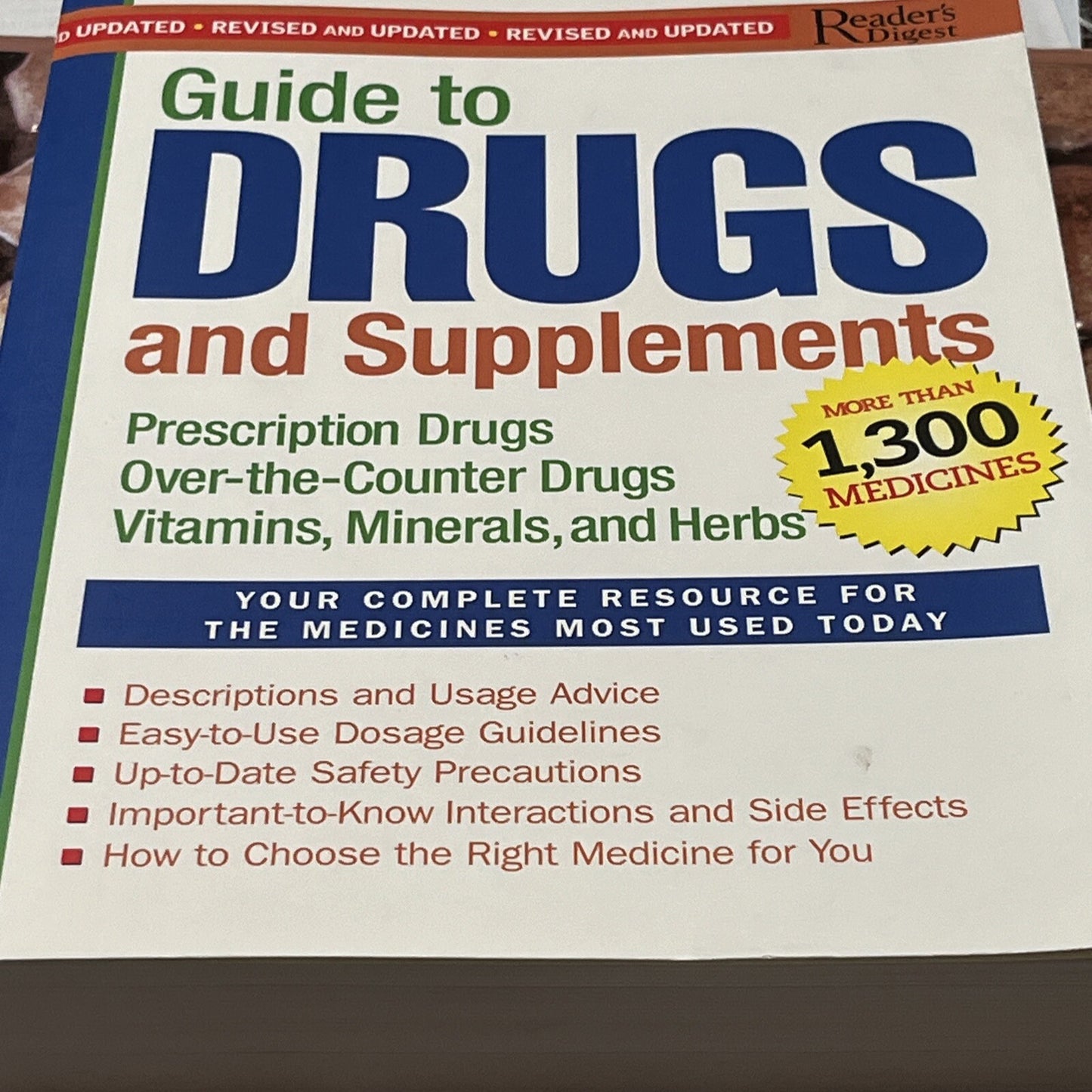 READER'S DIGEST GUIDE TO DRUGS AND SUPPLEMENTS *Excellent Condition*