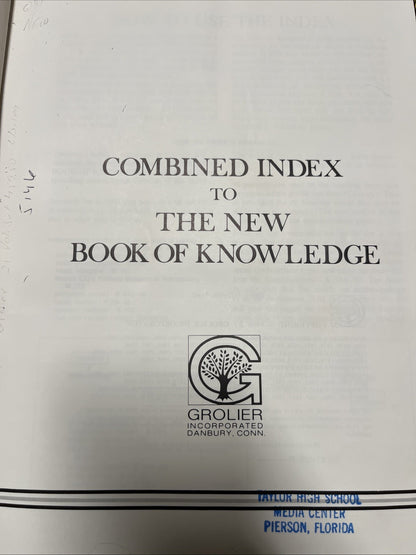 The New Book of Knowledge Encyclopedia 1989 Complete Set 21 Vols. Deluxe Lib Ed