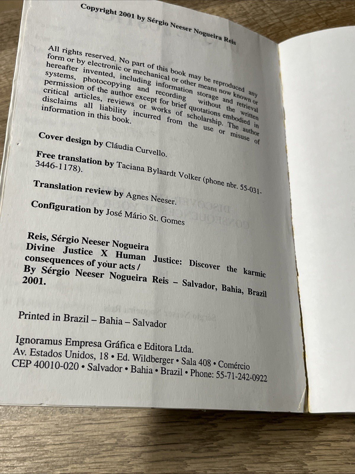 Divine Justice X Human Justice By Sergio Nogueira Reis SIGNED COPY 2001