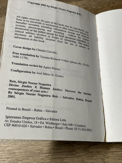 Divine Justice X Human Justice By Sergio Nogueira Reis SIGNED COPY 2001