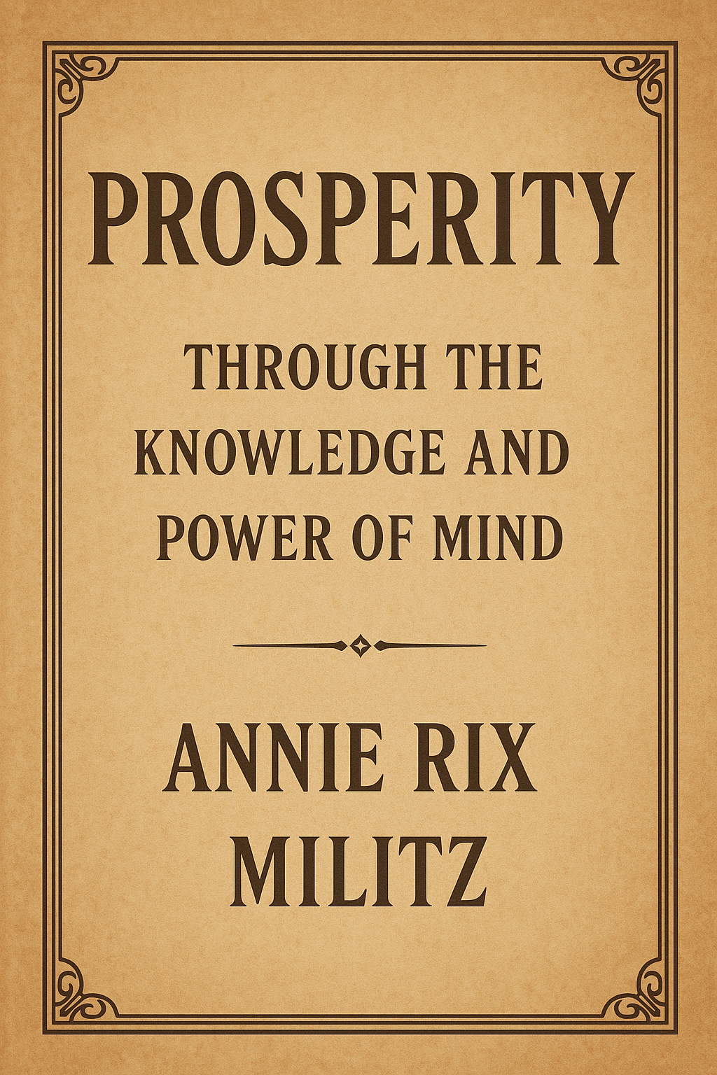 Prosperity through the knowledge and power of mind Annie Rix Militz ((REPRINT)