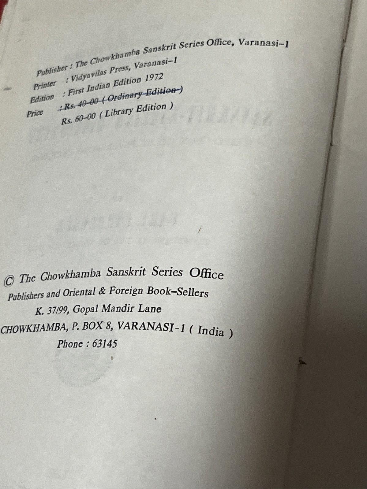 A Sanskrit-English Dictionary 1st India Edition