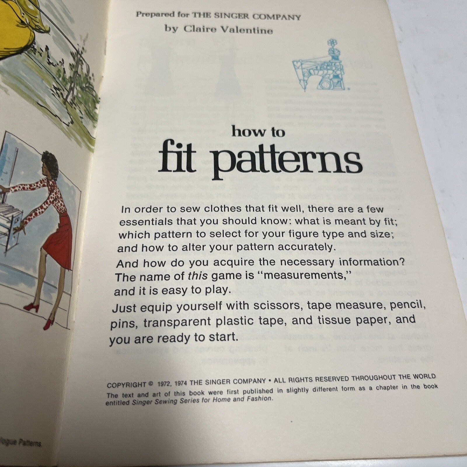 Singer How To Fit Patterns Booklet Vintage Pamphlet (1974)