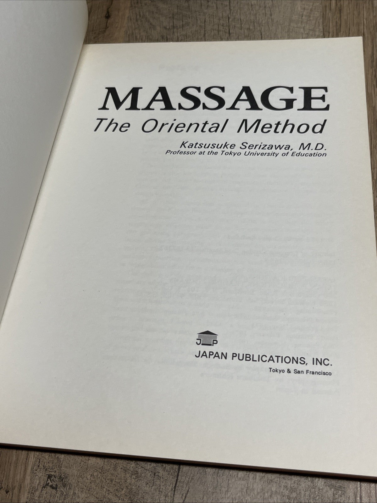 Seriwaza, Katsusuke MASSAGE The Oriental Method 1st Edition 6th Printing