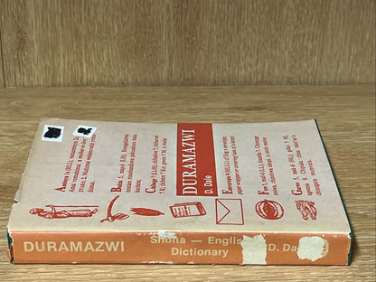 Duramaxwi : A Basic Shona-English Dictionary 1st Edition by D. Dale 1981