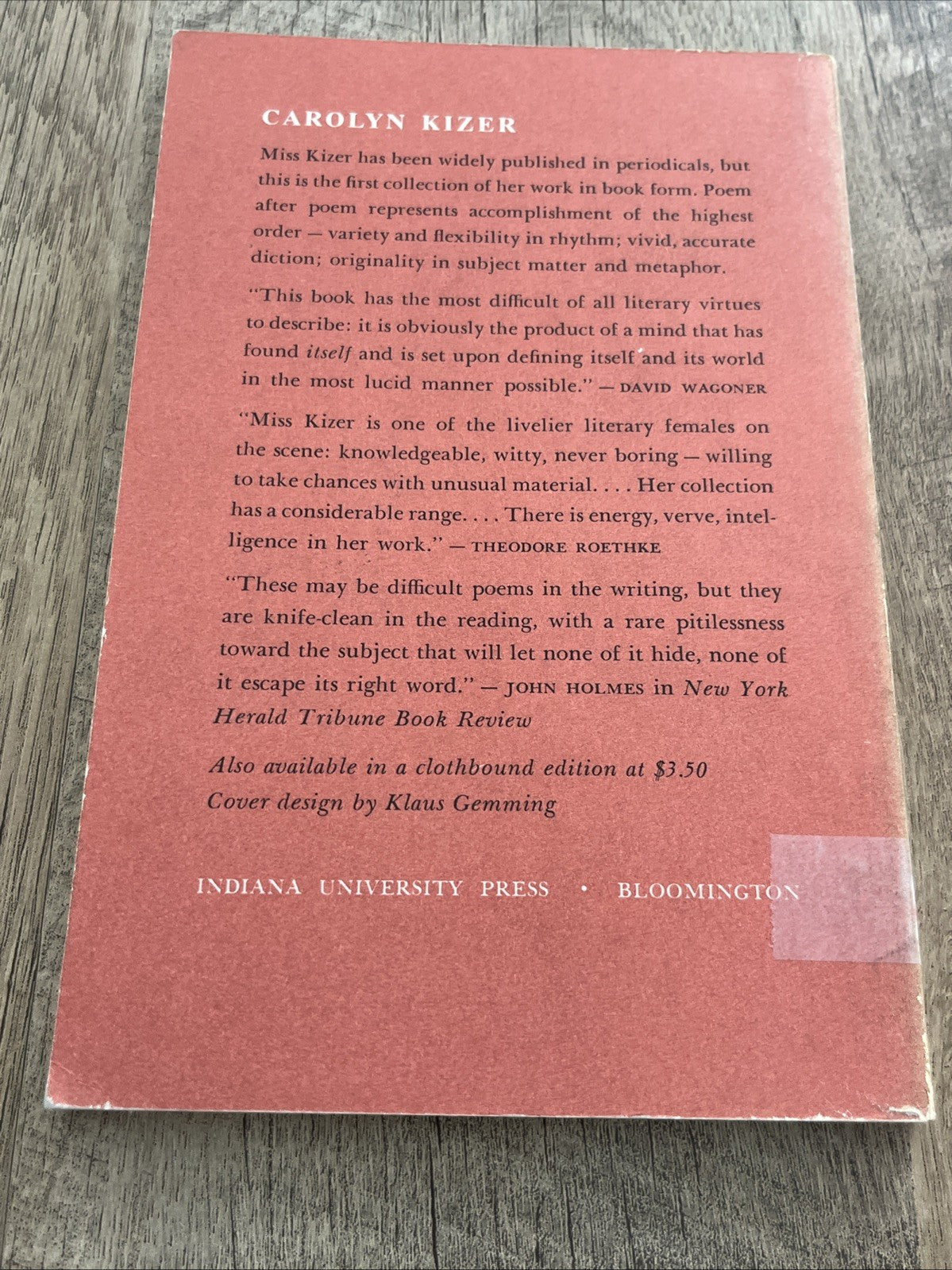 THE UNGRATEFUL GARDEN 1st Edition by CAROLYN KIZER 1961 ( Acceptable)