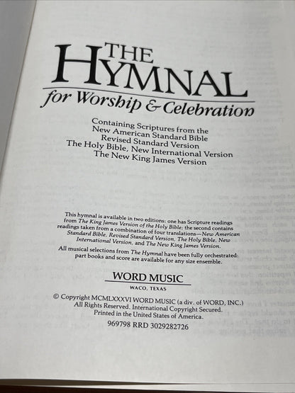 The Hymnal for Worship and Celebration Gray Hardcover 1986 /EX Libris