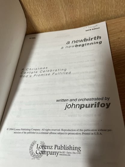 New Birth; New Beginning by John Purifoy Plus Free CD [2004] SATB Edition