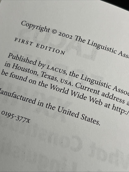 LACUS FORUM XXVIII : Evidence in Linguistics
