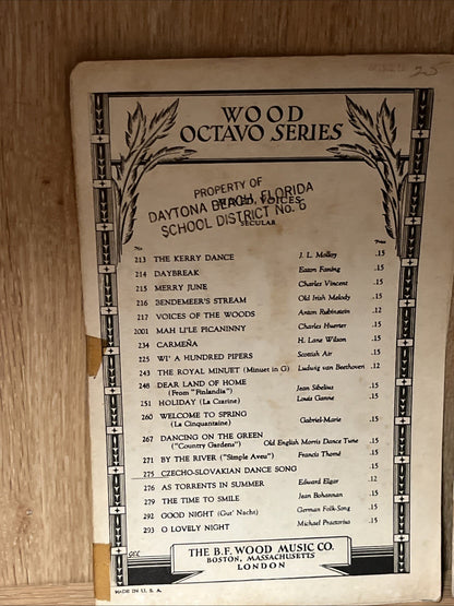 3pc Wood Octavo Series Christmas Carols Music Sheet No 7059-9, 7490-6, 1932/1941