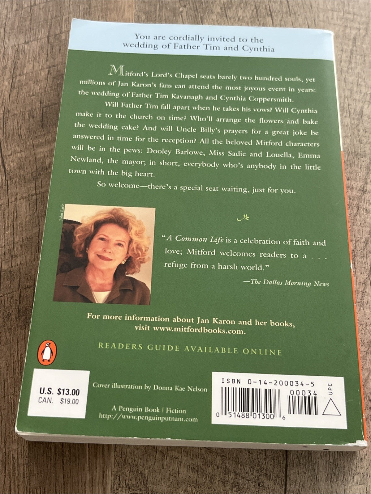 2002 A COMMON LIFE The Wedding Story Paperback Book by JAN KARON