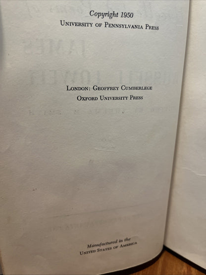 Uncollected Poems of James Russell Lowell by James Russell Lowell (1950) Ex Lib