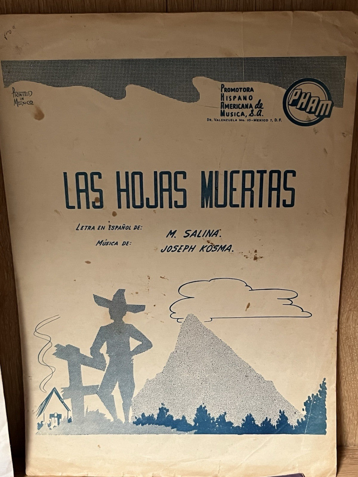 Vintage Sheet Music; La Paloma , Las Hojas Muertas, Miss Amores,  A Willaert: