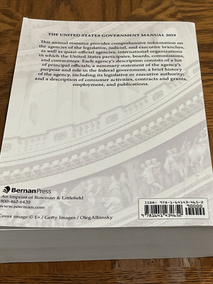 The United States Government Manual 2019 (Paperback or Softback)