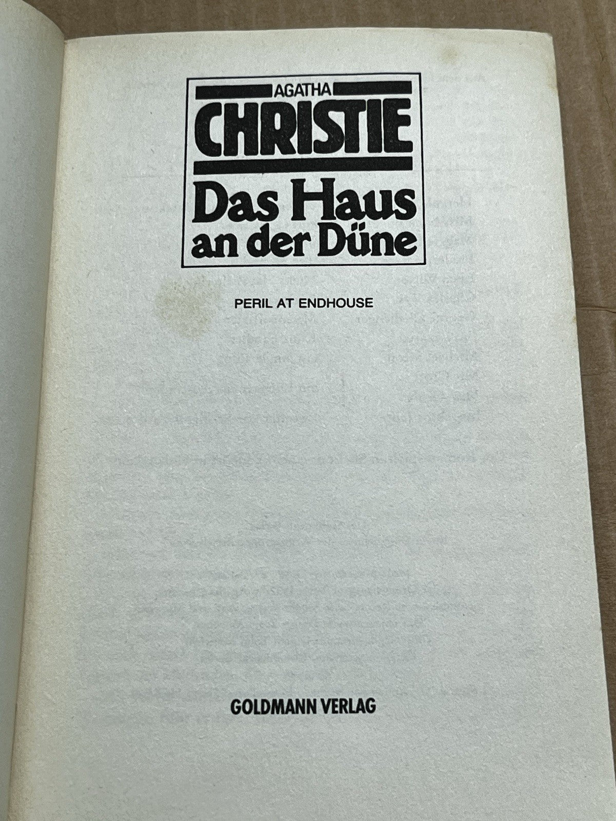Das Haus an der Düne Agatha Christie [German] Acceptable