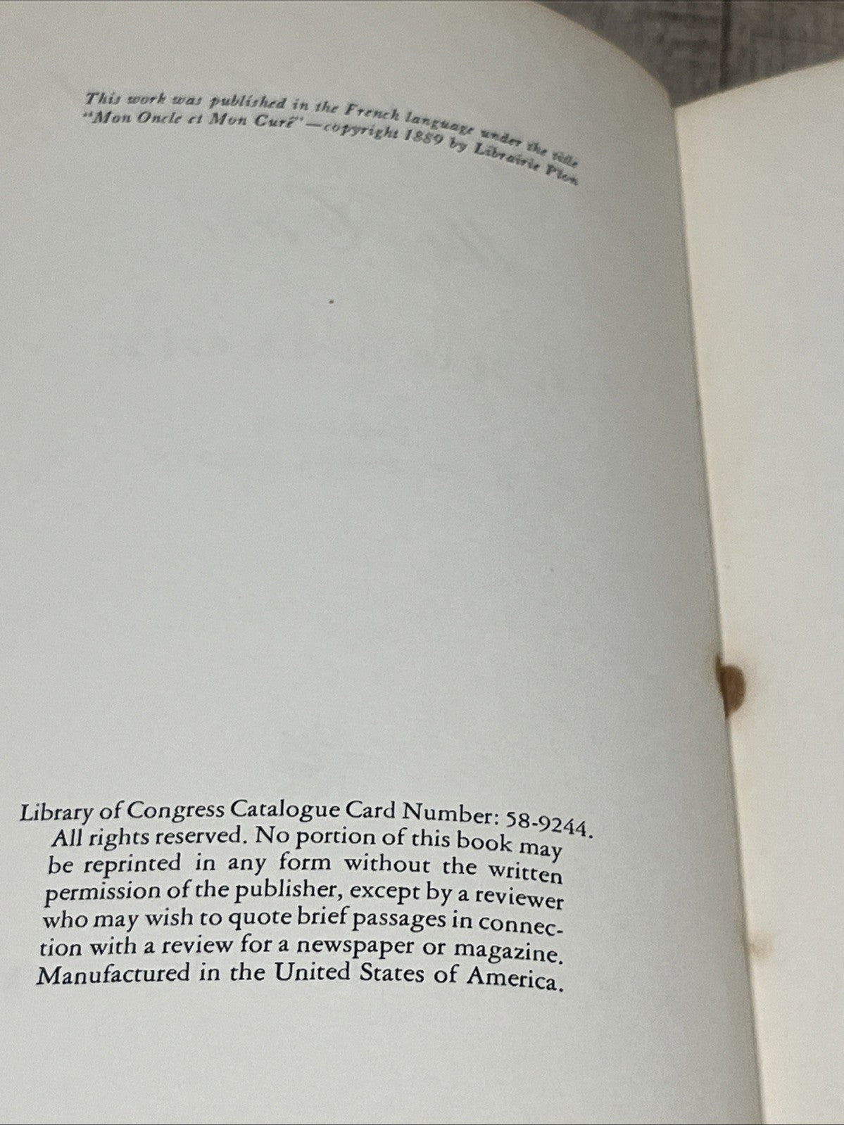 My Uncle The Cure 1st Edition 1889 By Jean De La Brete Vanguard Press English