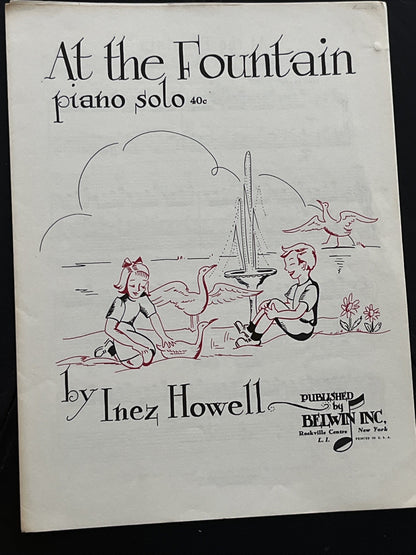 Inez Howell Piano Solo Music Single Sheet Whirlwind & At The Fountain 1952 /1953