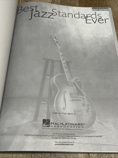 Hal Leonard Best Jazz Standards Ever Solo Guitar Book  Classic Songs