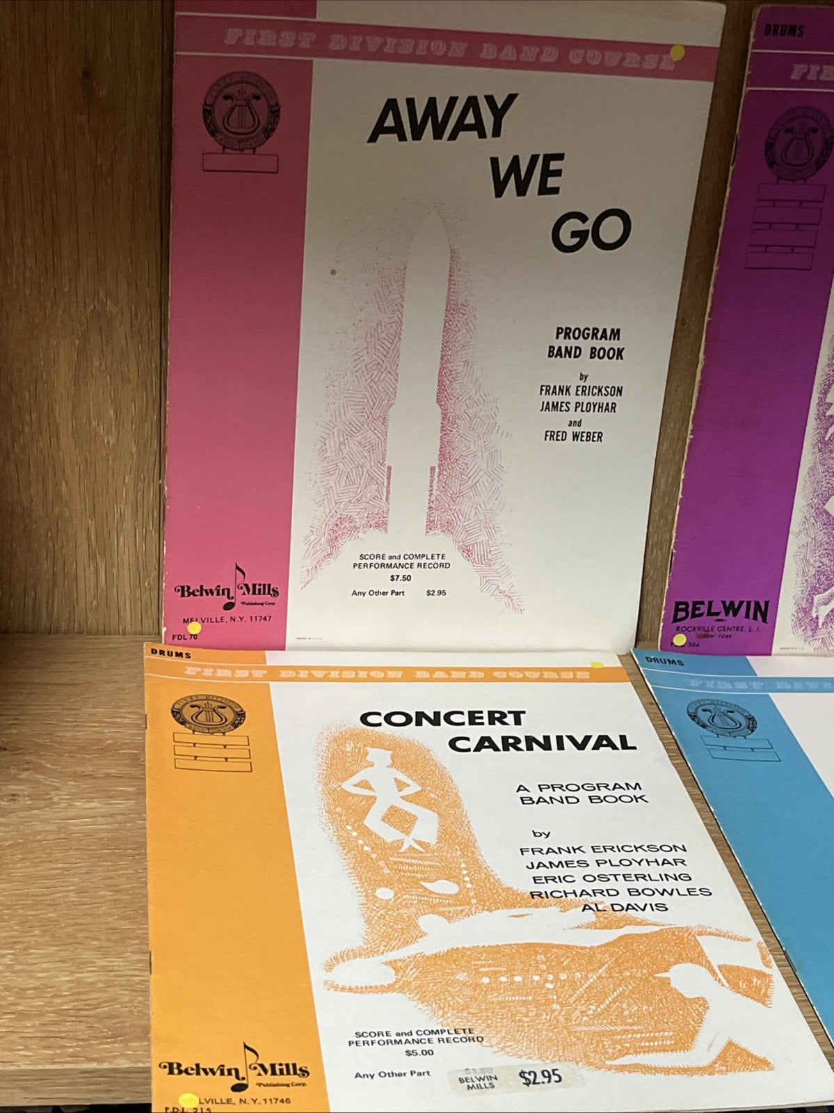 drum sheet music books first division band course Method Vintage 1960s Lot 4