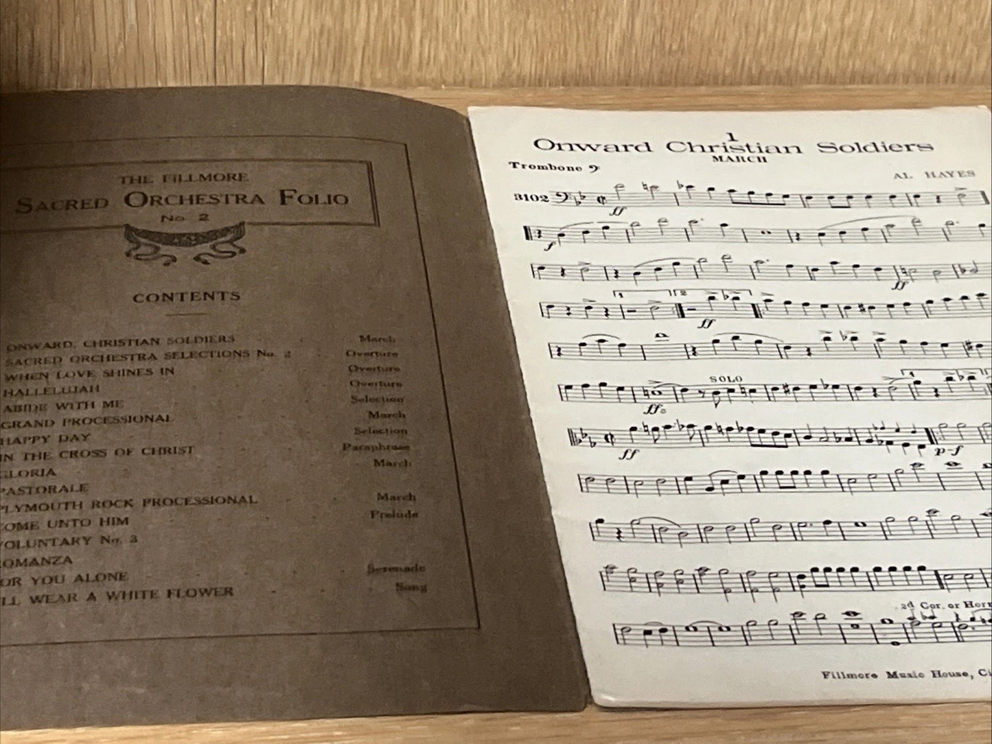 The FILLMORE Sacred Orchestra Folio No.2 : A Collection Of Well Known Hymn 1931