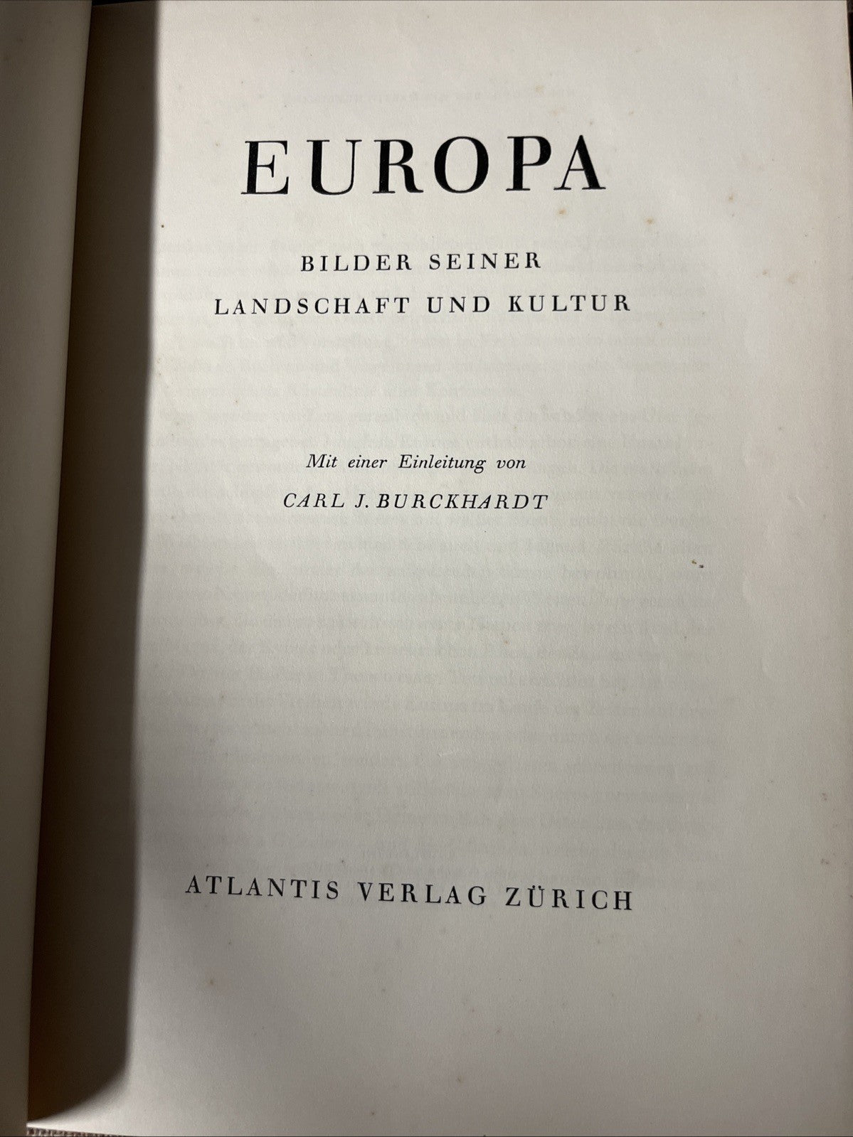 Europa Bilder Seiner Landschaft Und Kultur 1947 Hardbk Photographic Book 1st Ed