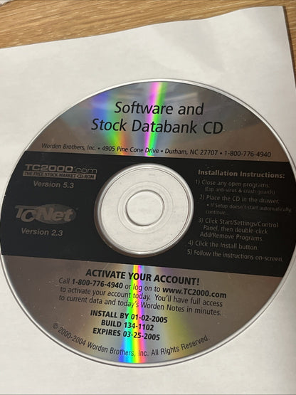TC2000 Simple Tool For Finding, Organizing & Charting Winning Stocks On PC CD-rm