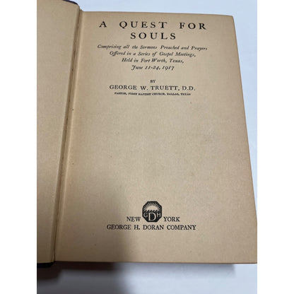 George Truett : A Quest for Souls by George Truett (1917)