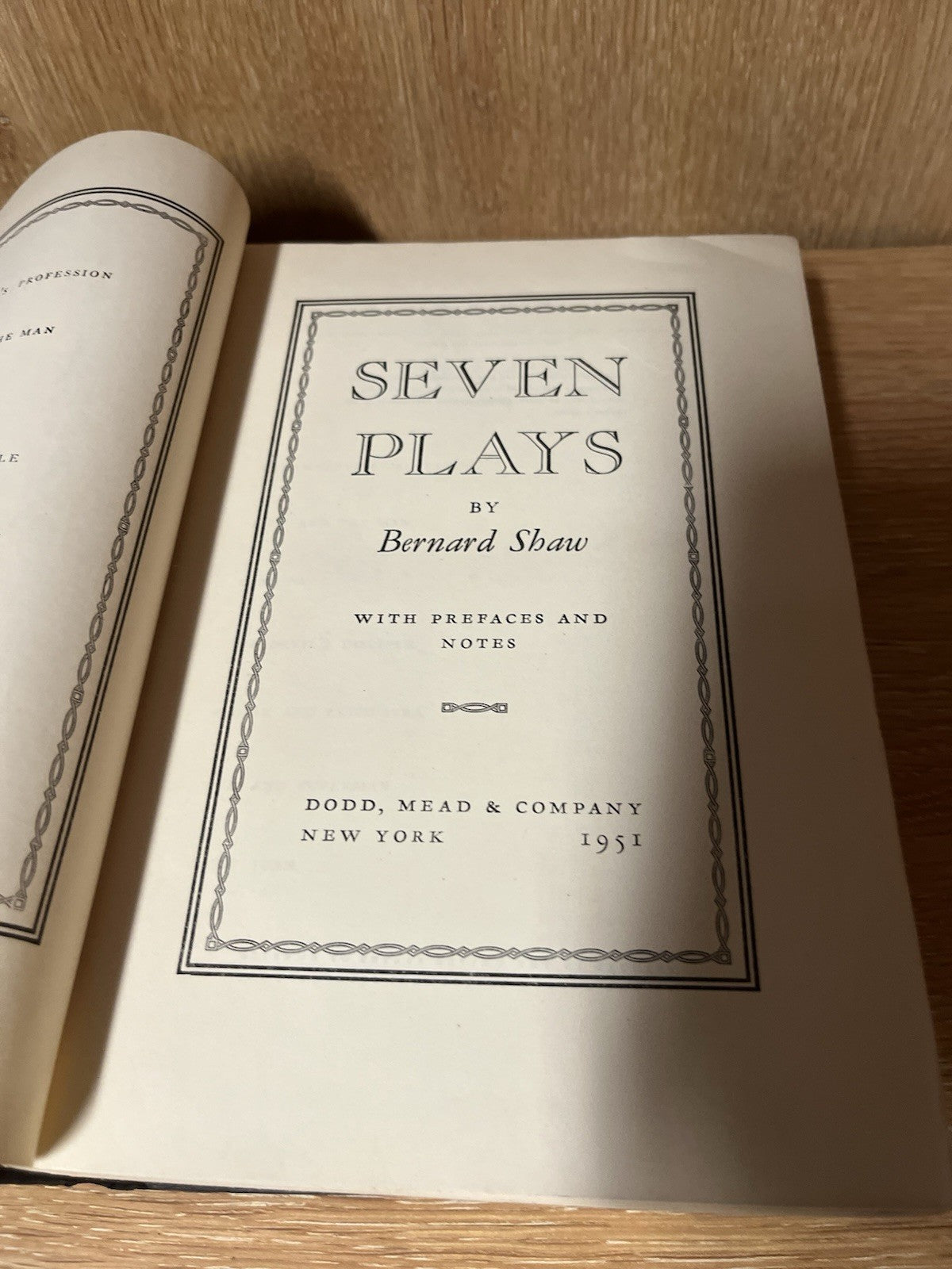 Bernard Shaw Seven Plays Vintage Hardcover NoDJ