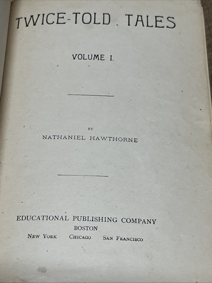 Nathaniel Hawthorne TWICE-TOLD TALES Salem Ed. 1800s Educational Pub Company