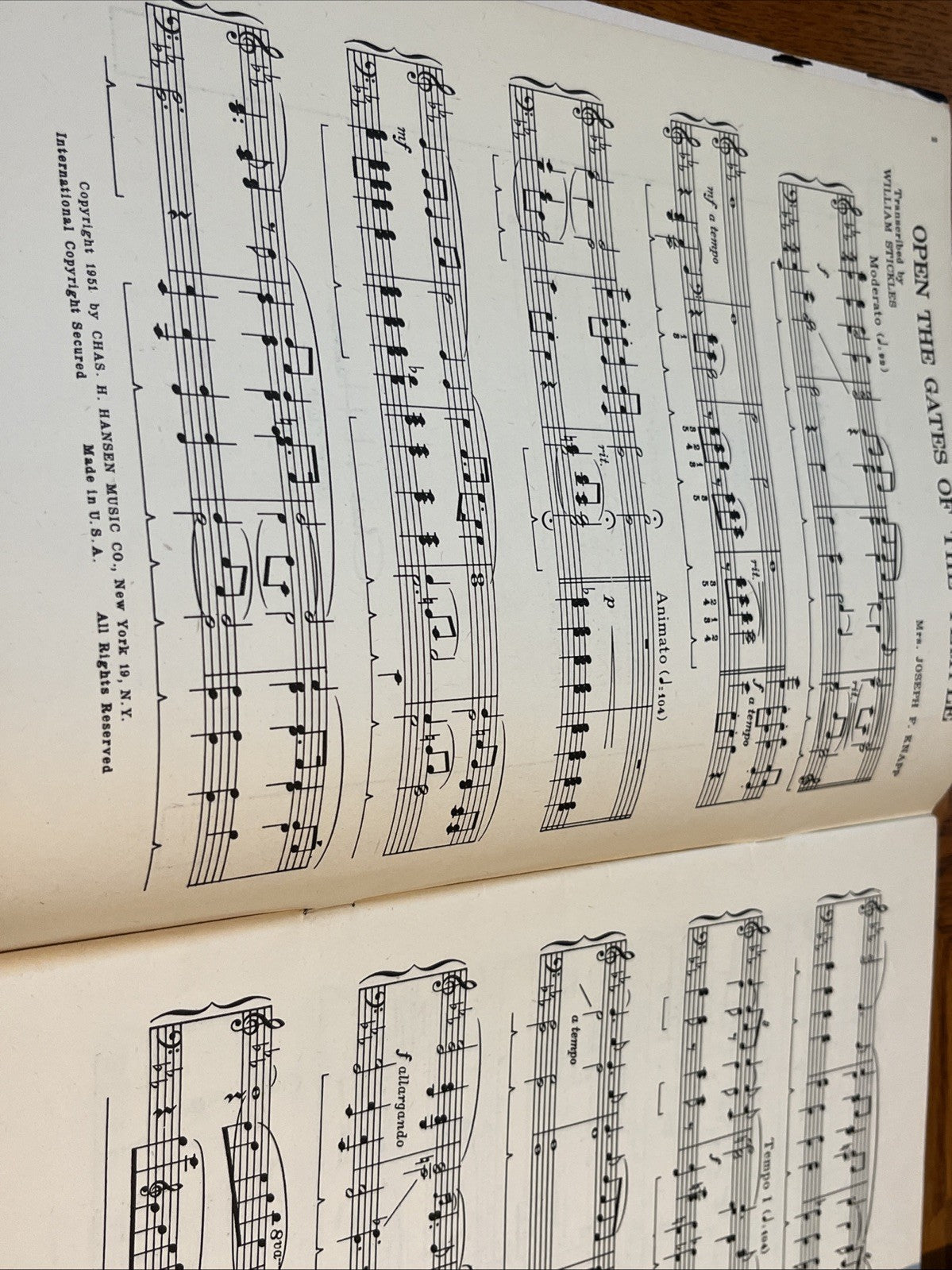 Easter Variations For Piano Chas H. Hansen Music Corp 1951 william Sickles