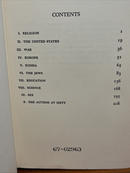 Edmund Wilson / A PIECE OF MY MIND REFLECTIONS AT SIXTY First Edition 1956