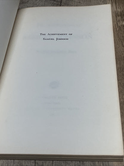 The Achievement Of Samuel Johnson 1st Ed as a Galaxy Book Walter Jackson Bate