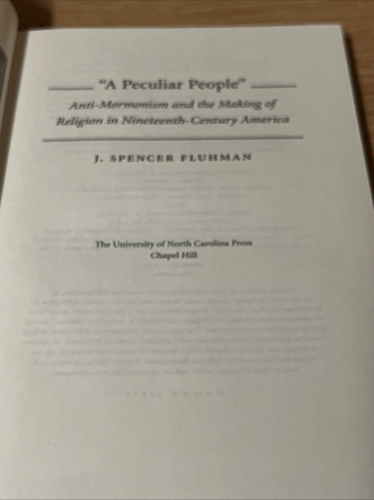 A Peculiar People: Anti-Mormonism and the Making of Religion in
