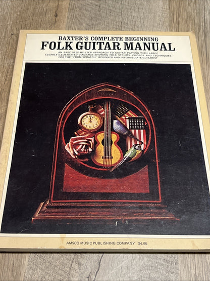 BAXTER'S COMPLETE BEGINNING FOLK GUITAR MANUAL By Bob Baxter Excellent Condition
