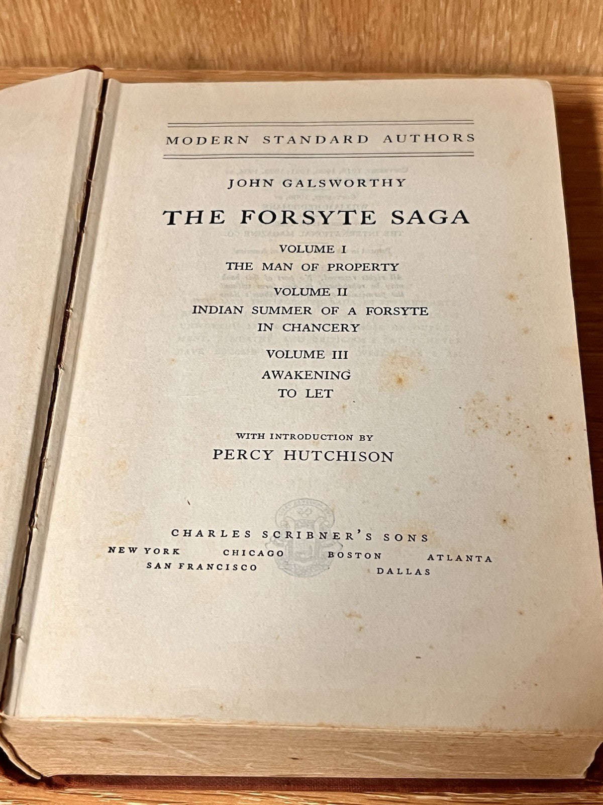 Signed The Forsyte Saga By John Galsworthy Signed Hardcover