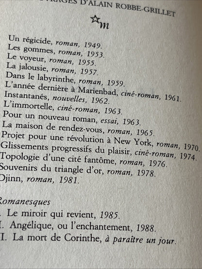 LA JALOUSIE  Roma  ALAIN ROBBE-GRILLET  Les Editions De Minuit