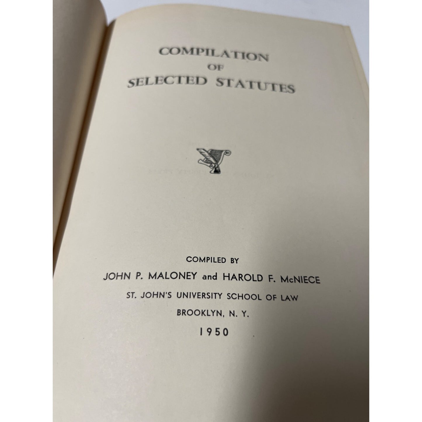 Compilation Of Selected Status By John P. Maloney and McNIECE 1950 Rare